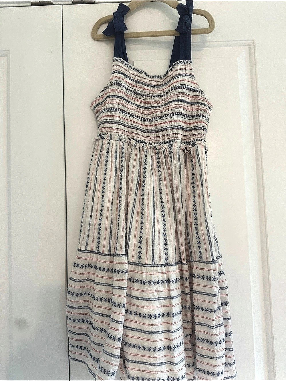 Cozy Jack Girls Striped Tie-Shoulder Dress Size XL (14)